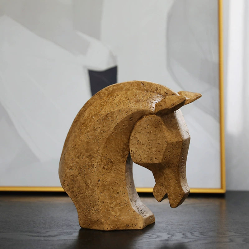 Abstracte Paardenhoofd Sculptuur