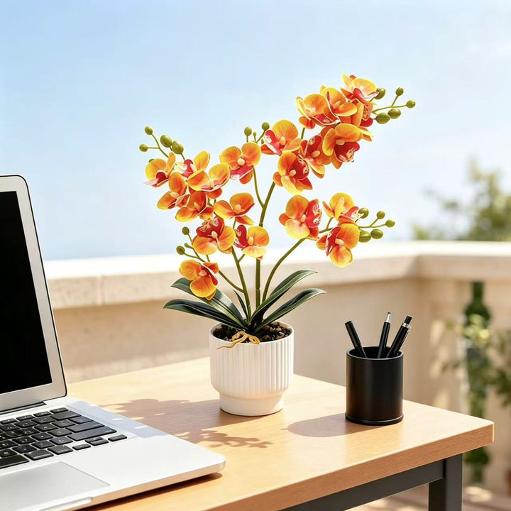 Realistische Kunstmatige Orchidee Plant Arrangement voor Woondecoratie
