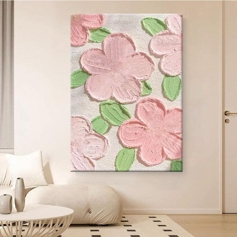 Textured Floral Canvas Muurdecoratie