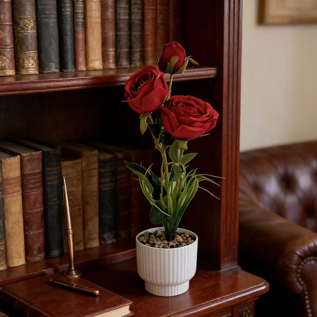 Elegante kunstmatige rozenboeket voor thuisdecoratie display