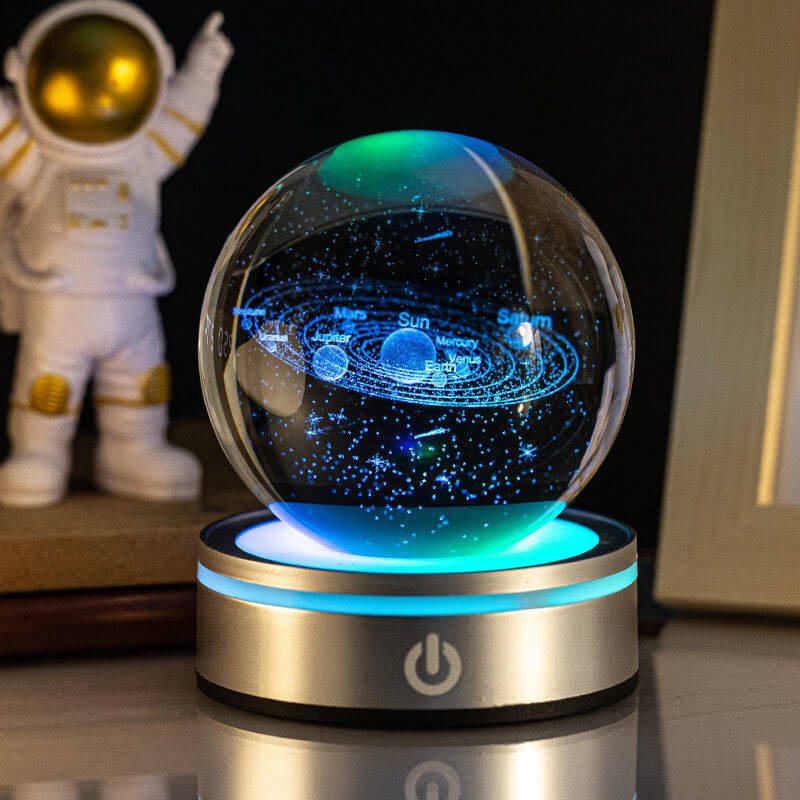 Kreative 3D Binnenhoutsnijwerk Luminous Crystal Ball Kleurrijke Verloop Kleine Nachtlamp Thuis Decoratie Cadeaukeuze