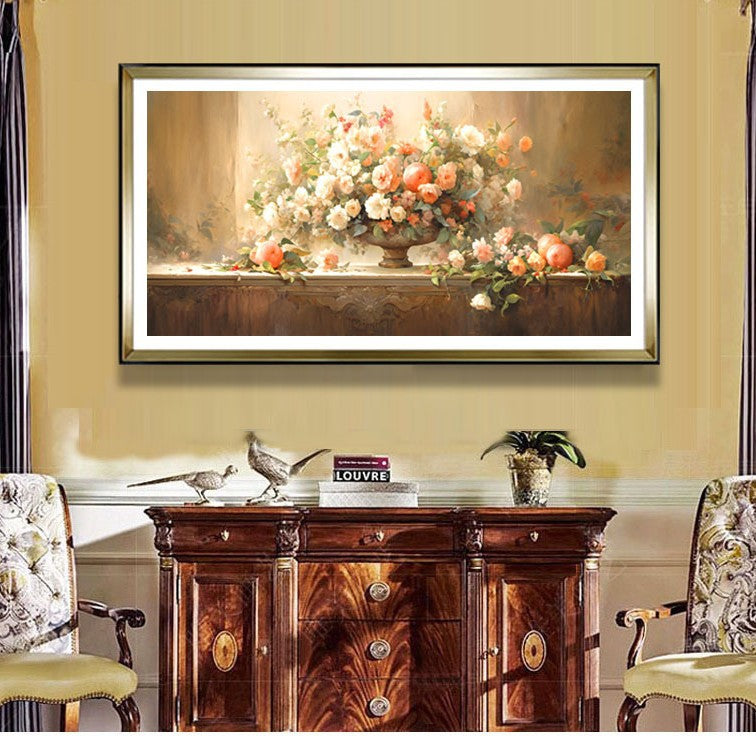Vintage Bloemen Ge framed Muurdecoratie