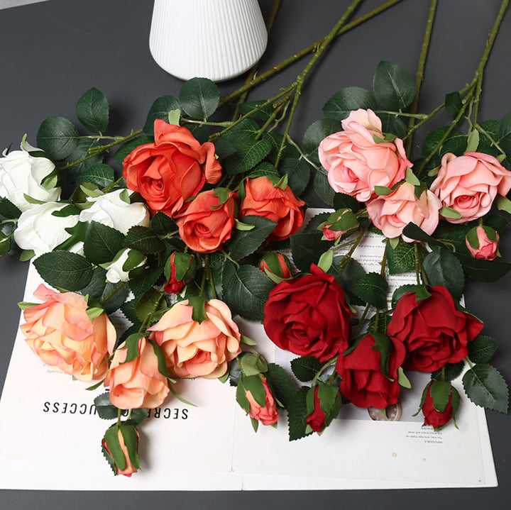 Zachte Zijde Rozen Arrangement
