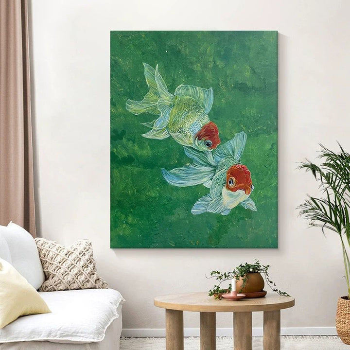 Artistieke Goudvis Canvas Wandkunst