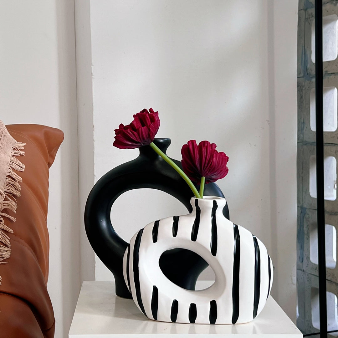 Artistiek Abstract Keramisch Bloemenvase voor Thuis