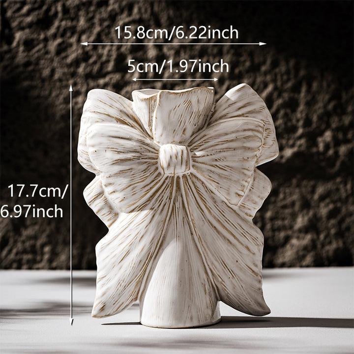 Keramische Sculpturale Riemstrik Tafelvaas met Smalle Hals