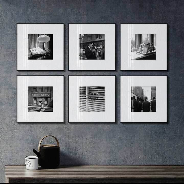 Gekaderde Monochrome Kunstafdruk