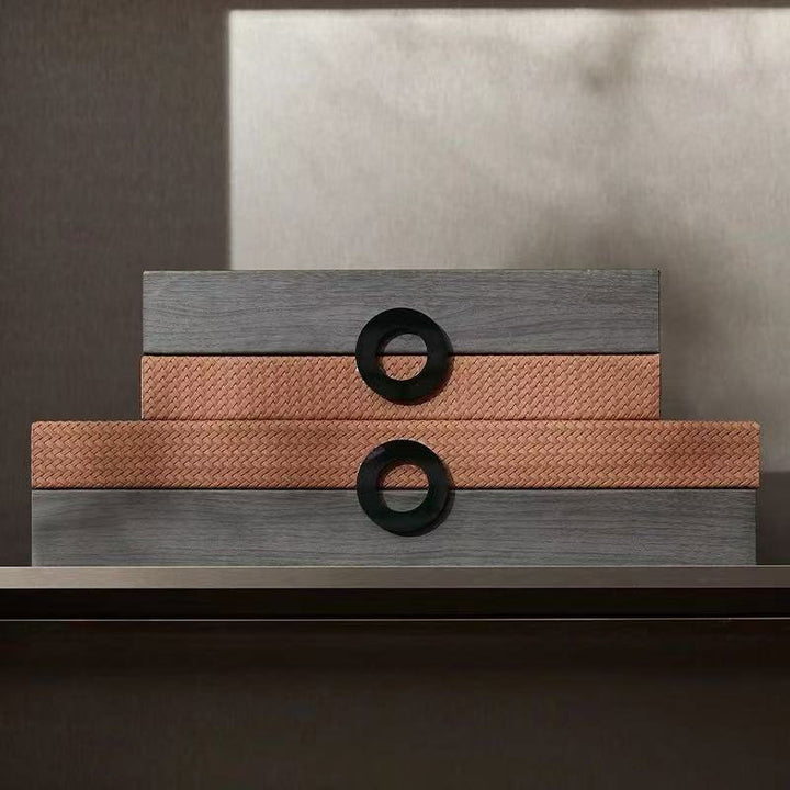 Decoratieve Houten Opbergdoos Set