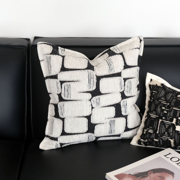 Textured Geometric Print Accent Kussen voor Thuis