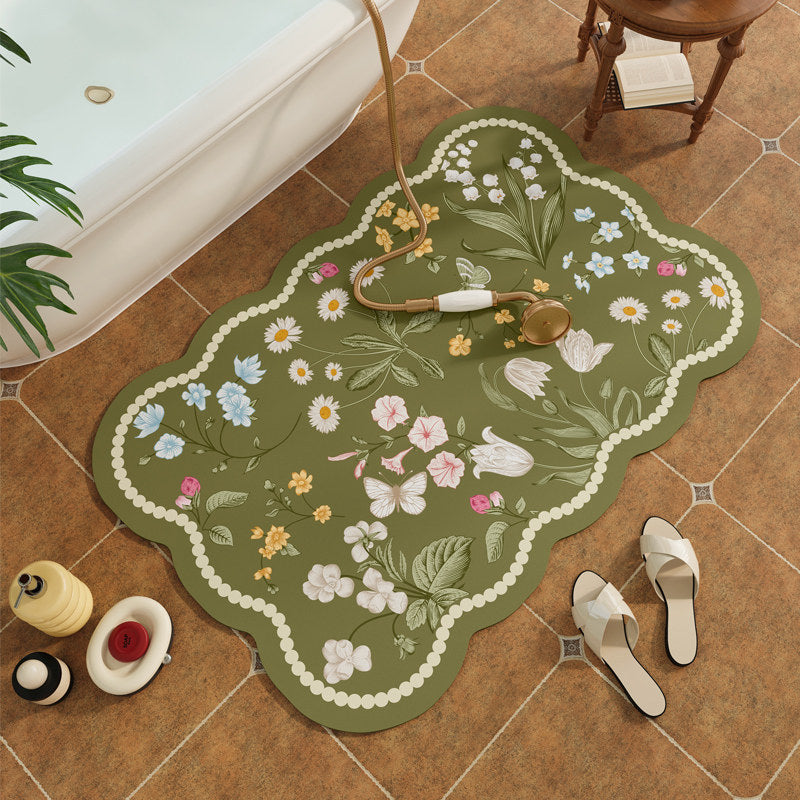 Decoratieve Bloemenprint Badmat