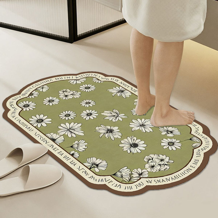Zachte bloemenpatroon comfort badmat