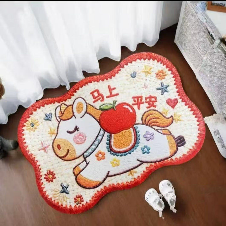 Artistiek Bloemen Tapijt voor Binnenhuis Decor