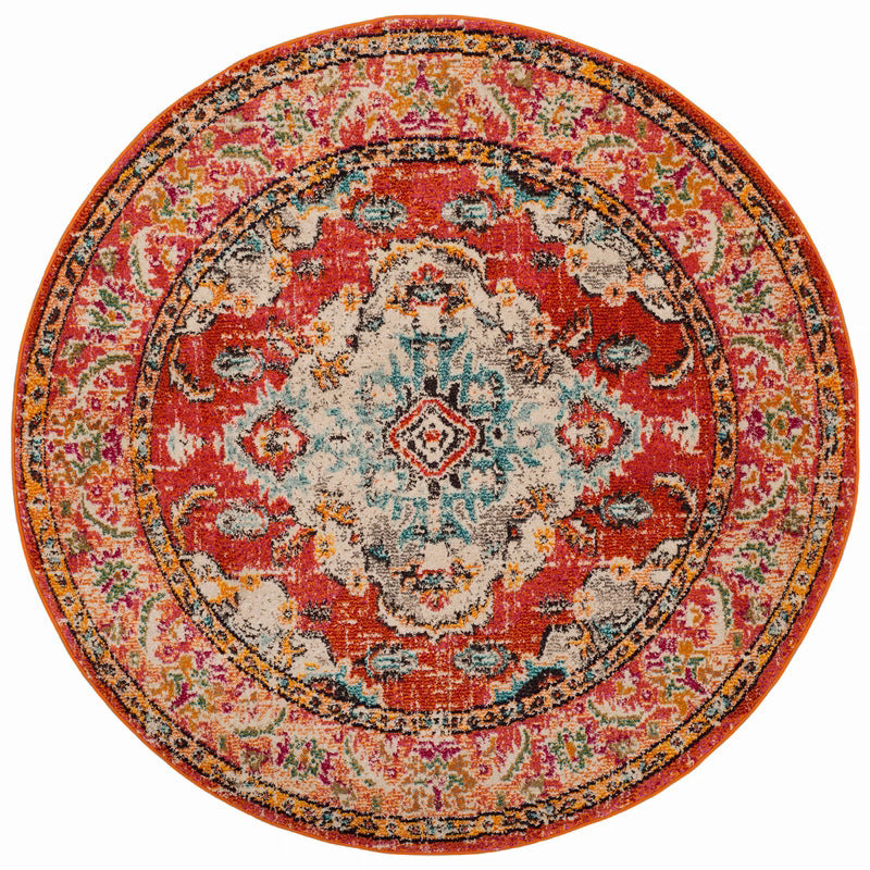Rond Vintage Bloemen Tapijt