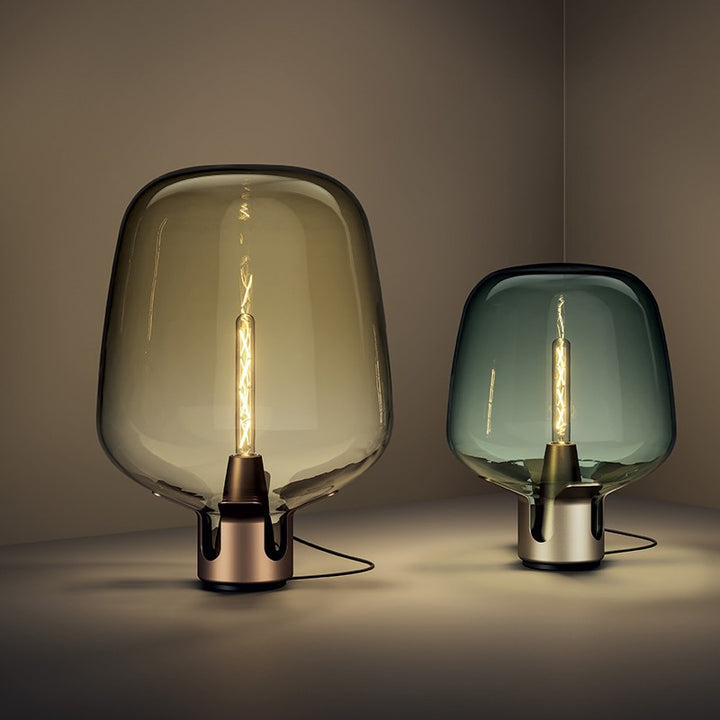 Decoratieve Glazen Tafel lamp met Uniek Vormige Kap