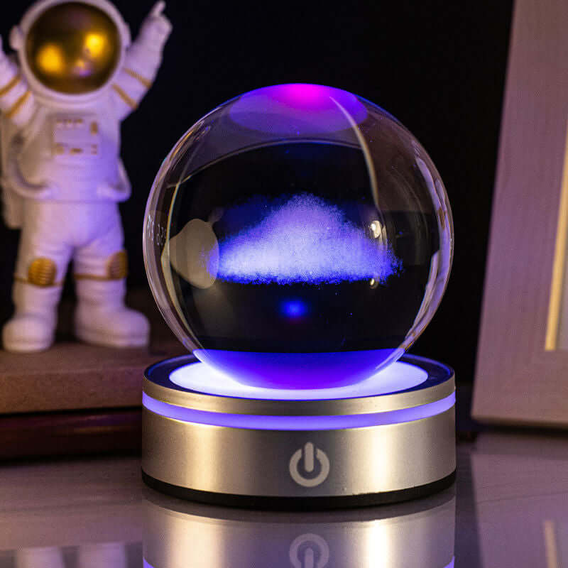Kreative 3D Binnenhoutsnijwerk Luminous Crystal Ball Kleurrijke Verloop Kleine Nachtlamp Thuis Decoratie Cadeaukeuze