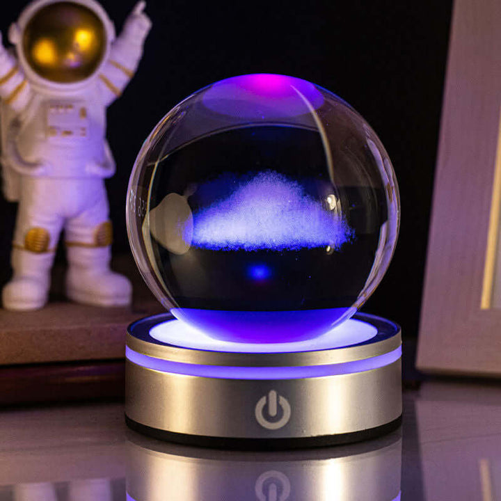 Kreative 3D Binnenhoutsnijwerk Luminous Crystal Ball Kleurrijke Verloop Kleine Nachtlamp Thuis Decoratie Cadeaukeuze