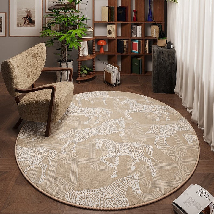Artistiek Paardenpatroon Vloerkleed voor Thuisdecoratie