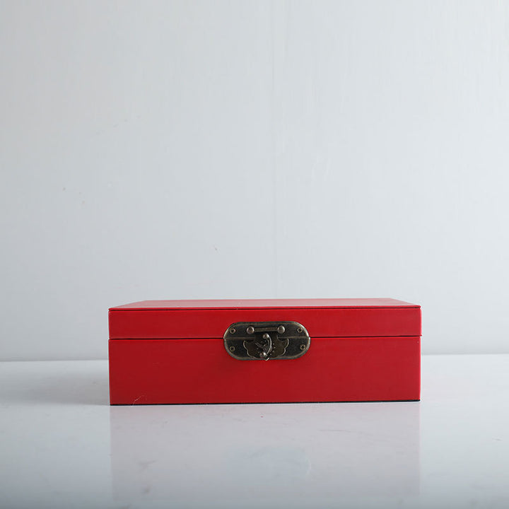 Decoratieve Opbergdozen met Gelaagde Geweven Accenten
