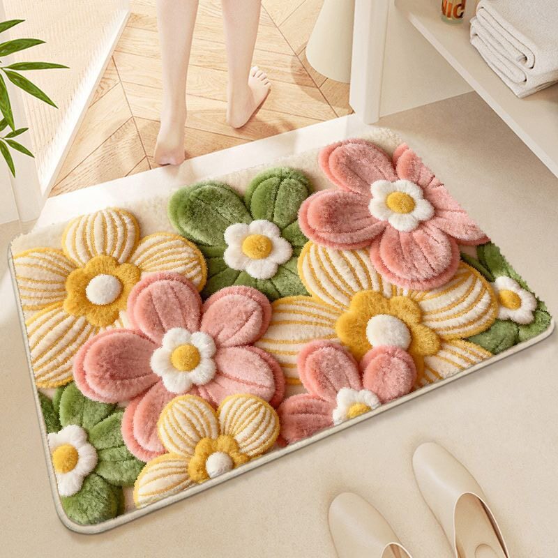 Decoratieve Bloemige Badmat