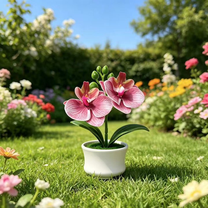 Elegante Kunstmatige Orchidee Plantenarrangement voor Binnenhuisdecor