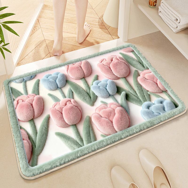 Decoratieve Bloemige Badmat