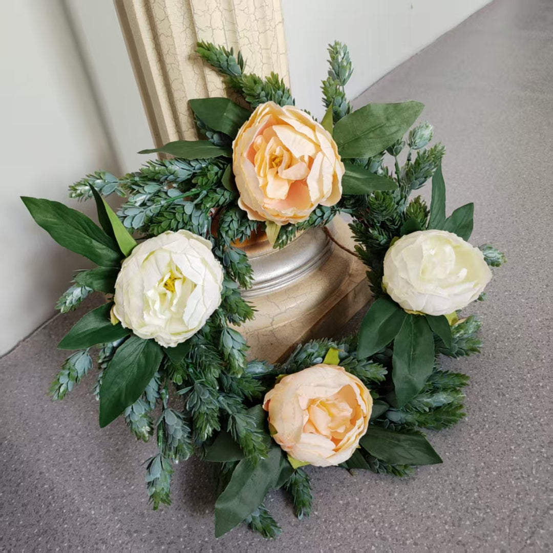 Realistisch Bloemkrans met Groene Accenten