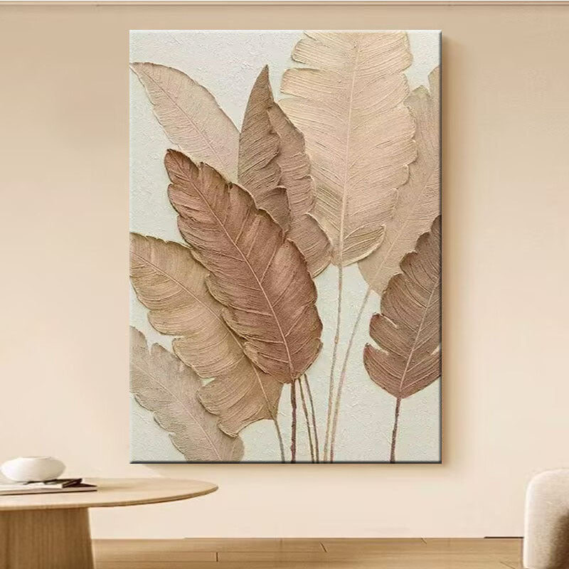 Textured Botanische Relief Canvas Kunst