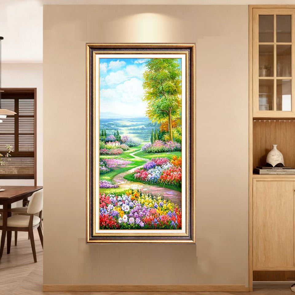 Elegante Bloemrijke Canvas Muurkunst