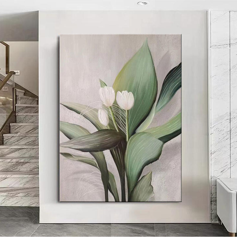 Elegante Bloemen Canvas Kunstwerk