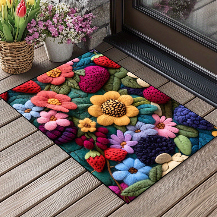 Geborduurde Bloemen Keukenmat