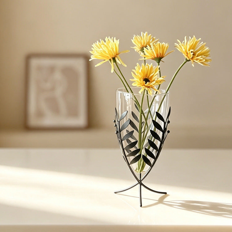 Elegante Bladpatroon Decoratieve Glas