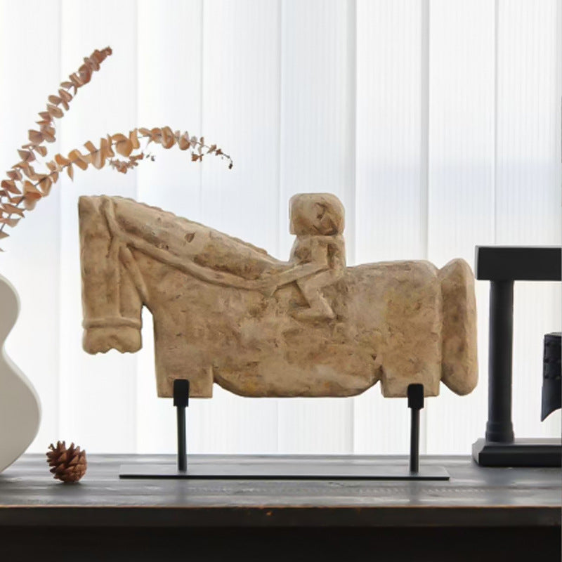 Decoratieve Paardensculptuur met Ruiter