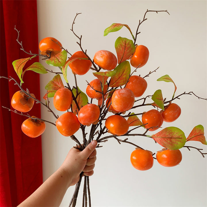 Decoratieve Kunstmatige Persimmon Tak voor Binnengebruik