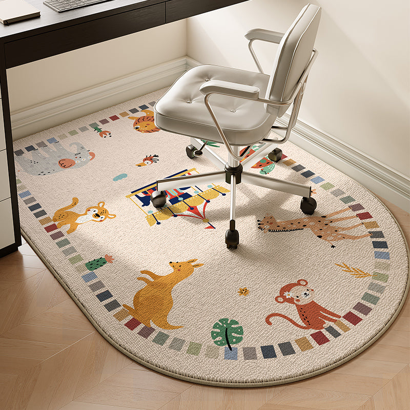 Schattig Dierenthema Pluche Vloerkleed voor Woondecoratie