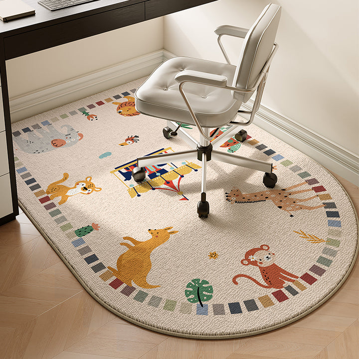 Schattig Dierenthema Pluche Vloerkleed voor Woondecoratie