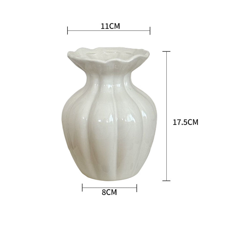 Elegante Geribbelde Keramische Vaas