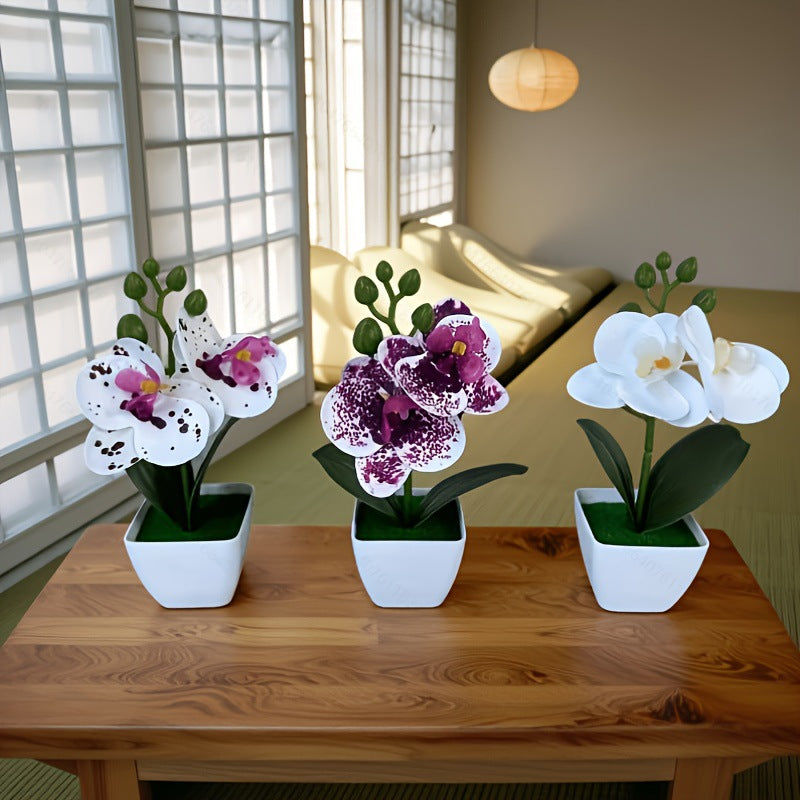 Levensechte Bloemige Orchidee Display voor Binnenhuisdecoratie