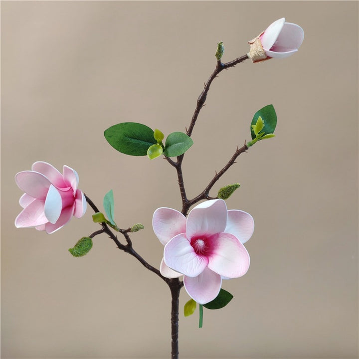 Elegante Zijde Magnolia Bloem Tak