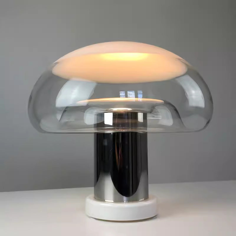 Contemporary Glazen Tafel Lamp met Sculpturale Basis