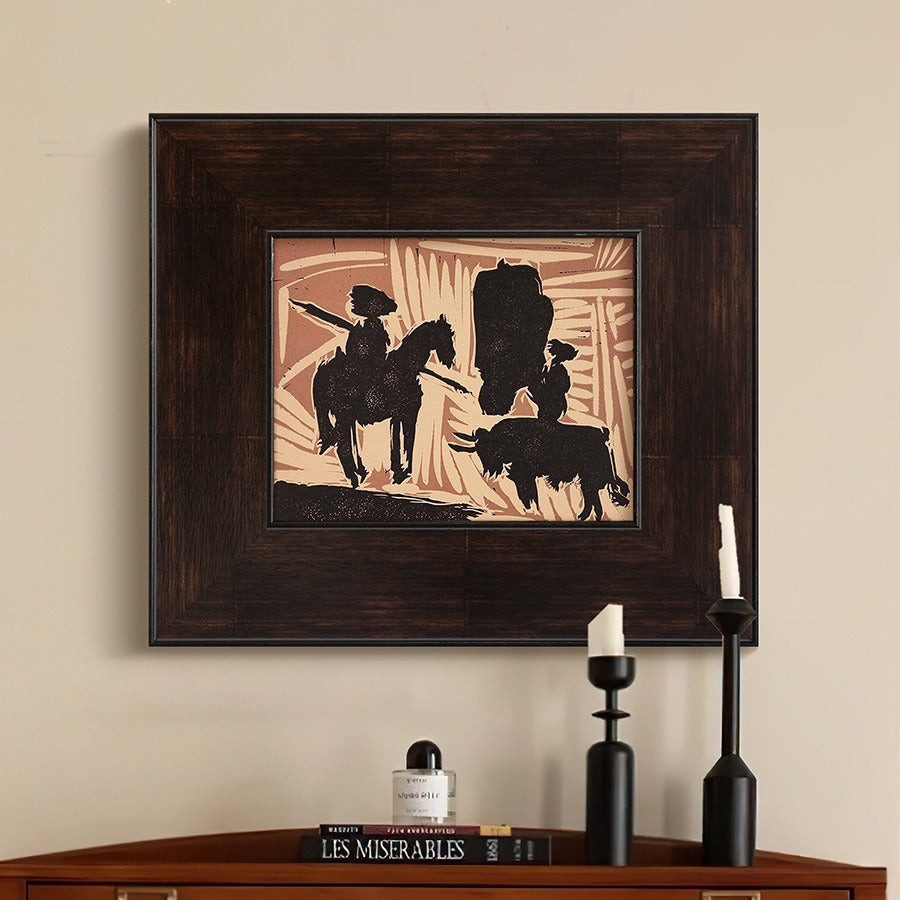 Ingelijste Wanddecoratie die een Rustieke Cowboyscene Weergave