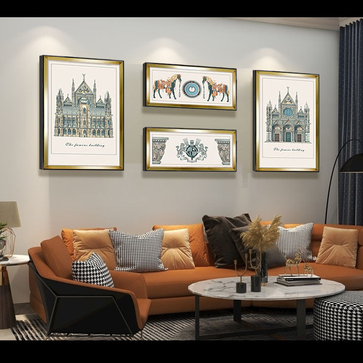 Vintage Architectonische Print Muur Decoratie Set