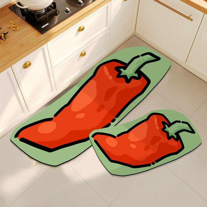 Cartoon Pepper Ontwerp Keukenmat Set