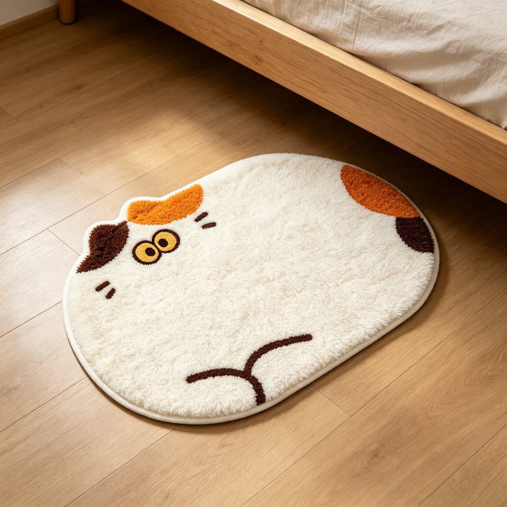 Schattige Kat-Thema Pluche Vloermat