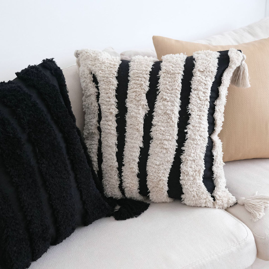Getextureerde Franje Accent Kussen voor Woondecoratie