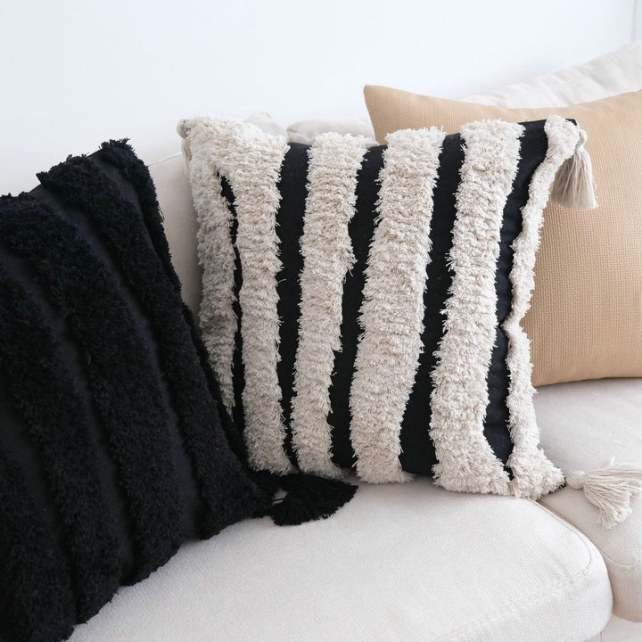 Getextureerde Franje Accent Kussen voor Woondecoratie