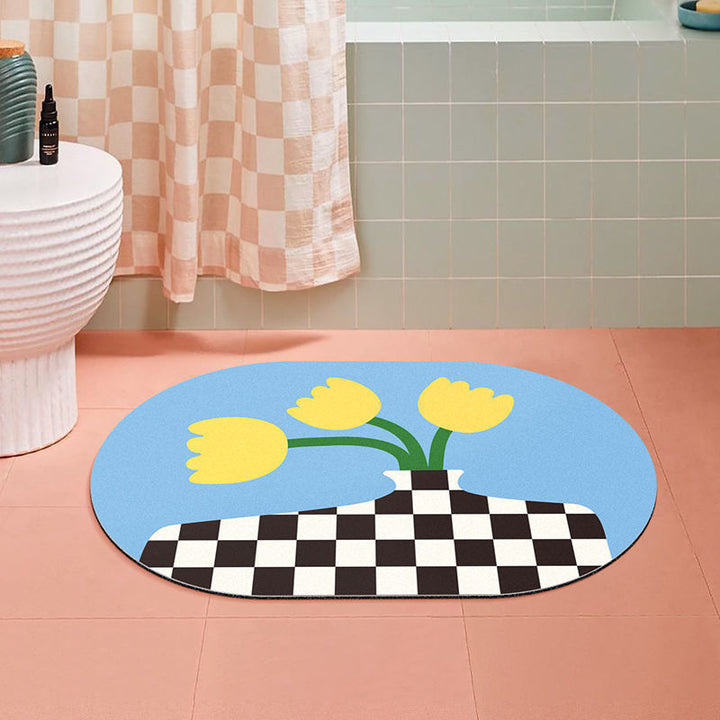 Bloemrijke Decoratieve Gebiedsmat voor Huisdecoratie