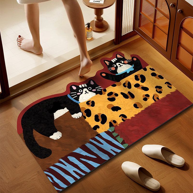 Cartoon Cat-Themed Binnen Mat