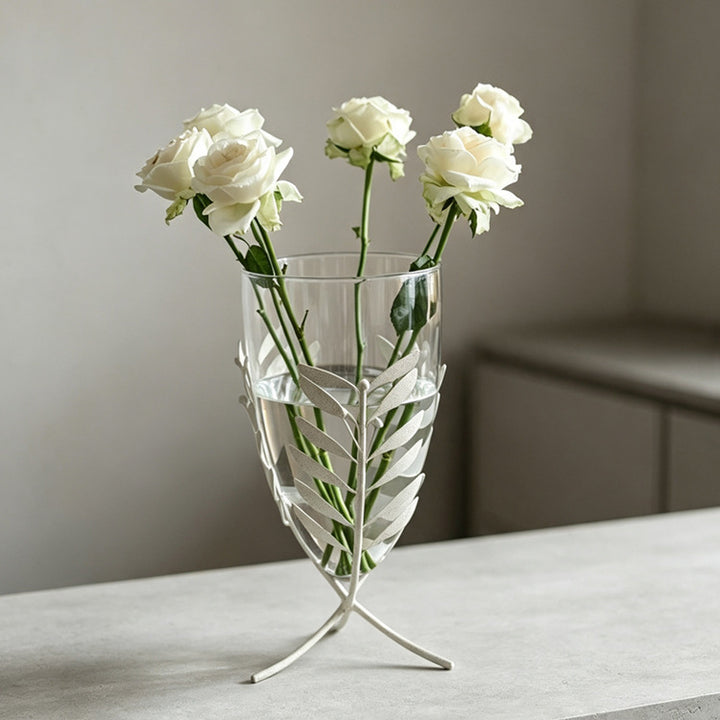 Elegante Bladpatroon Decoratieve Glas