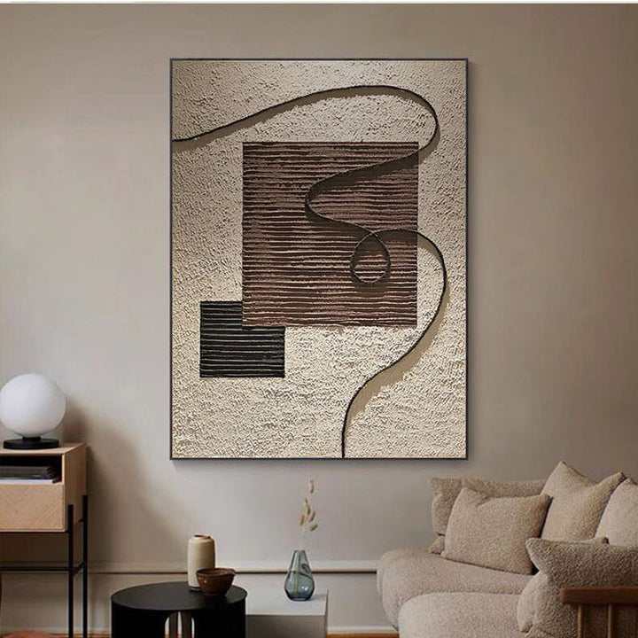 Textured Geometric Muur Canvas Kunst