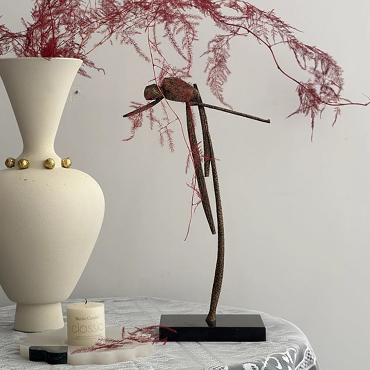 Abstract Decoratieve Metalen Vogel Sculptuur